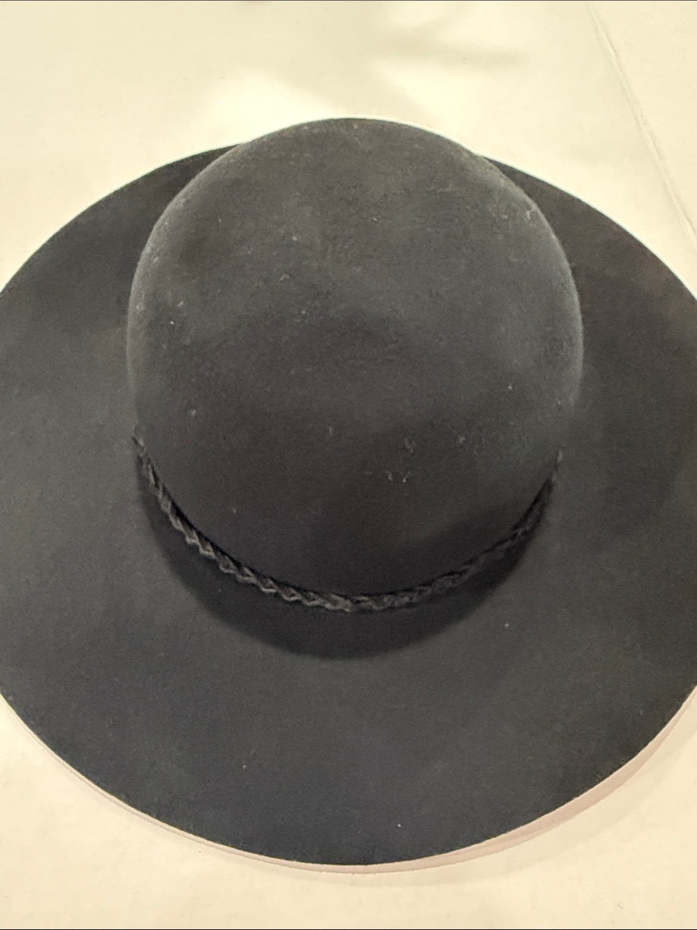 Apt. 9 Black Wide-Brim Braided Trim Wool Hat